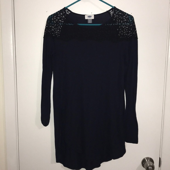 Navy and black long sleeve tunic - Picture 1 of 3